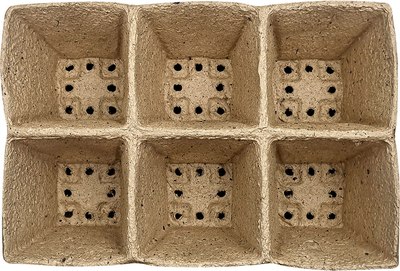 

Набор кассет для рассады, Торфяные Квадратные 110x110мм 6 ячеек