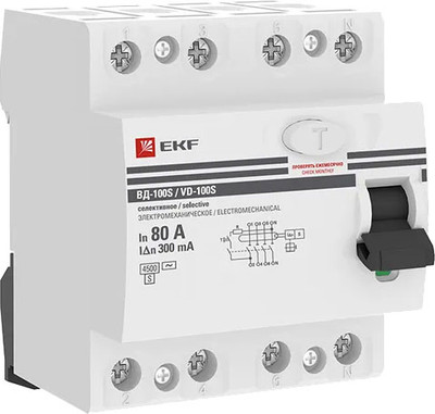 

Устройство защитного отключения, PROxima elcb-4-80-300S-em-pro