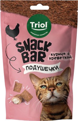 

Лакомство для кошек, Snack Bar Мини-подушечки из курицы с креветкой / 20171055