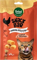 Лакомство для кошек Triol Snack Bar Мини-роллы из курицы с лососем / 20171048 (40г) - 