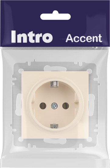 Розетка INTRO Accent 6-202-02 / Б0063683 (слоновая кость)