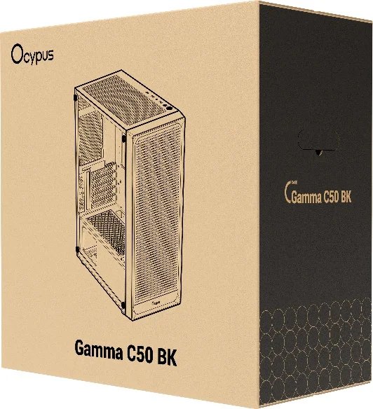 Корпус для компьютера Ocypus Gamma C50 / Gamma-C50-BKG000XX-GL (черный, без бП)