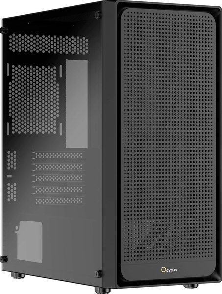 Корпус для компьютера Ocypus Gamma C50 / Gamma-C50-BKG000XX-GL (черный, без бП)