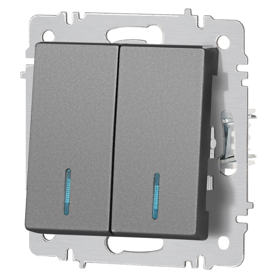 Выключатель INTRO Accent 6-105-07 / Б0063521 (графит) — фото 2
