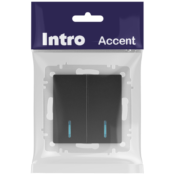 Выключатель INTRO Accent 6-105-05 / Б0063516 (антрацит) — фото 6