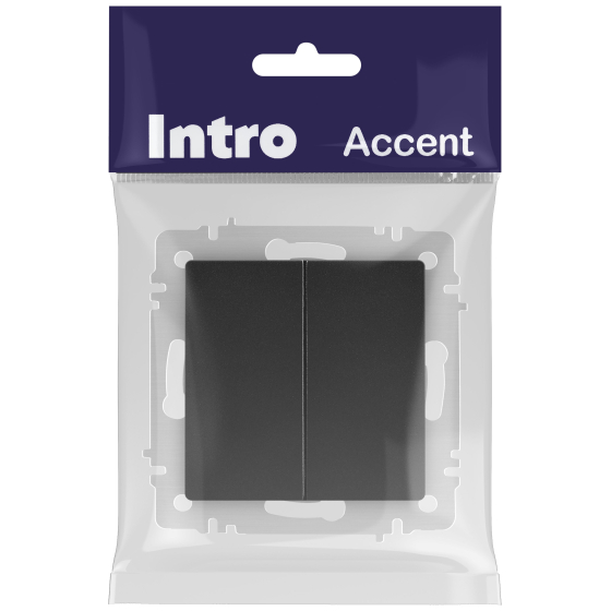 Выключатель INTRO Accent 6-104-05 / Б0063488 (антрацит) — фото 6