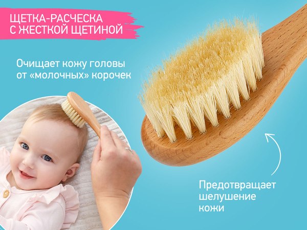 Набор для ухода за волосами детский ROXY-KIDS Расческа-щетка и гребешок / RBH-004-3W