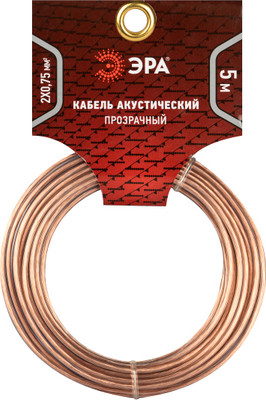 Кабель ЭРА 2x0.75мм2 / Б0059297 (5м, прозрачный) -