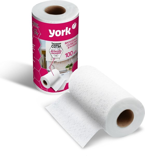 Набор салфеток хозяйственных York Соты 20430 (100шт, в рулоне)