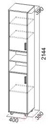 Шкаф-пенал SV-мебель Прихожая Визит 1 (дуб сонома/сосна джексон)