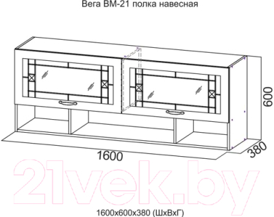 Полка SV-мебель Вега ВМ-21 (сосна карелия)