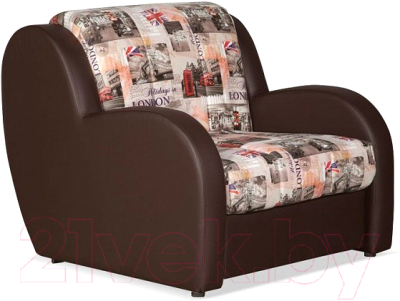 Кресло-кровать Rivalli Барон 70 с ППУ (Soho 02 к/з domus Chocolate)