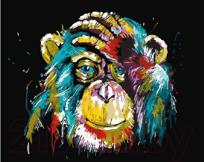 Картина по номерам Picasso Радужный шимпанзе (PC4050501)