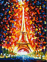 Картина по номерам БЕЛОСНЕЖКА Париж. Огни Эйфелевой башни / 026-AS - 