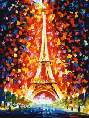 Картина по номерам БЕЛОСНЕЖКА Париж. Огни Эйфелевой башни / 026-AS