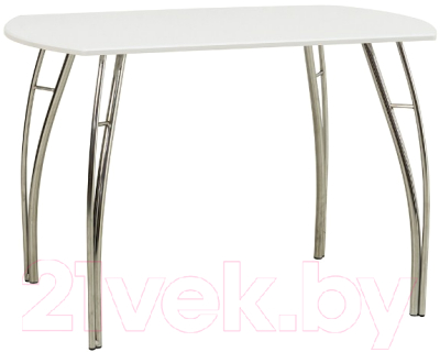 Обеденный стол SV-мебель МДФ (белый металлик)