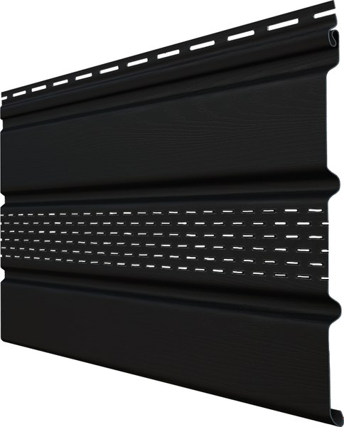 Софит для крыши Grand Line Premium Acryl частично перфорированный 3.0 (черный)