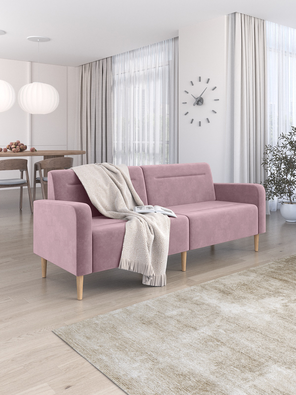 Диван Monofix Фоксет 202см (велюр/сиреневый №11) — фото 5