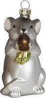 Елочная игрушка Inge's Christmas Figural Glass Ornaments. Мышь / 64056H120_2 (серый) - 