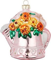 Елочная игрушка Inge's Christmas Figural Glass Ornaments. Лейка с цветами / 64658H600 - 