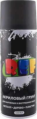 Грунтовка автомобильная REF Акриловая REF-P039 (520мл, черный) - 