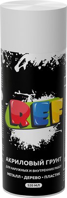 Грунтовка автомобильная REF Акриловая REF-P040 (520мл, белый) - 