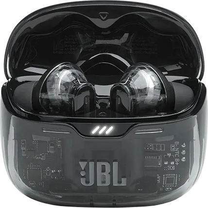 Беспроводные наушники JBL Tune Beam / JBLTBEAMGBLK (прозрачный/черный)