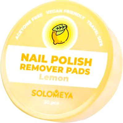 Салфетки для снятия лака Solomeya Pads Acetone Free Лимон / 14-2118 (30шт) - 
