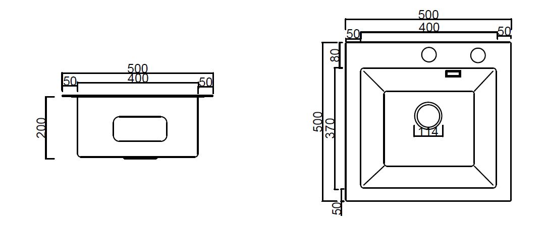 Мойка кухонная Arfeka Eco AR 50x50 (GS Black Glass+Satin) — фото 6