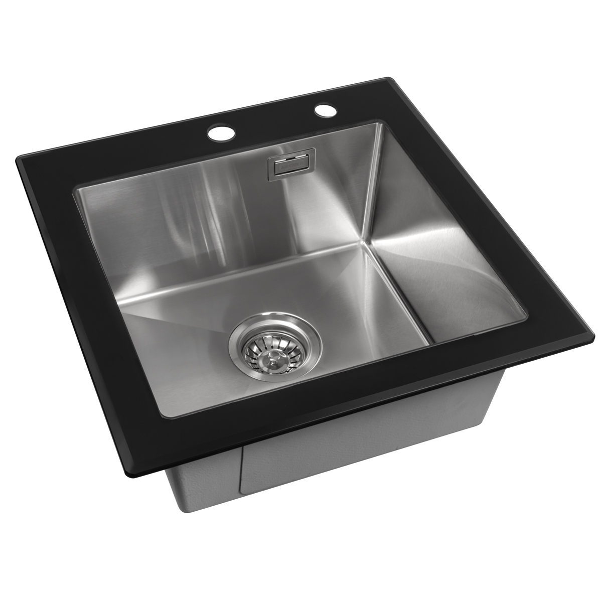 Мойка кухонная Arfeka Eco AR 50x50 (GS Black Glass+Satin) — фото 2