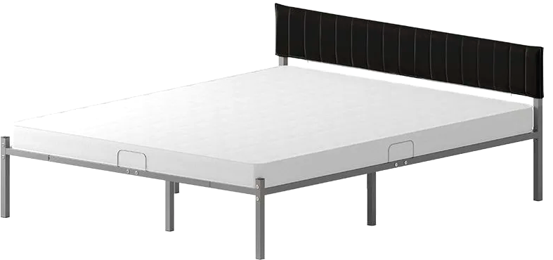 Двуспальная кровать Домаклево Лофт Компакт 140x200 (серый/черный велюровый чехол)