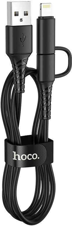 Кабель Hoco X54 2в1 Micro to Lightning (1м, черный)