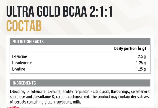 Аминокислоты BCAA Ultrasupps Ультра Голд 2:1:1 (300г, фруктовый пунш)