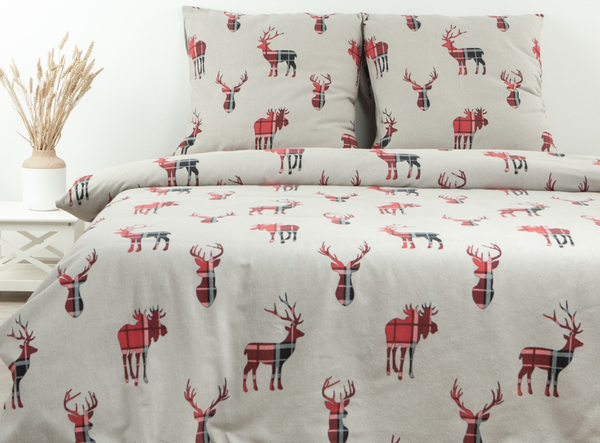 Комплект постельного белья Блакiт Фланель 1.5сп 70х70 Chrismas Reindeer 4530 / 615601
