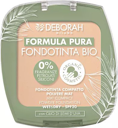 Пудра компактная Deborah Milano Formula Pura Fondotinta Bio тон 01 (9г)