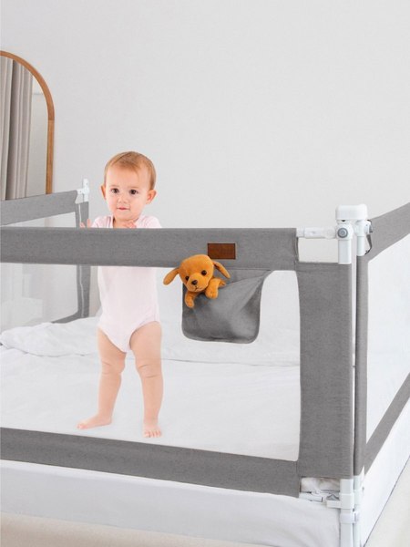 Ограждение для кровати Amarobaby Linear / AB-LIN-BSR-SE-160 (серый)