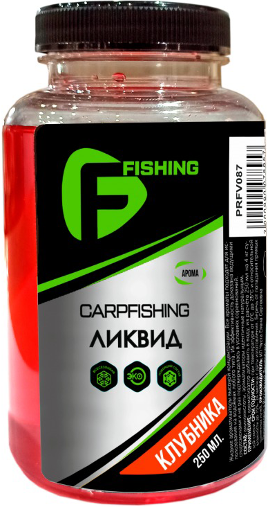 Ароматизатор рыболовный F-Fishing Ликвид Carp PRFV087 (250мл, клубника) — фото 1