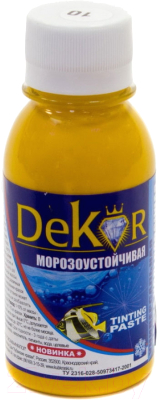 Колеровочная паста Dekor №10 (100г, ярко-желтый)