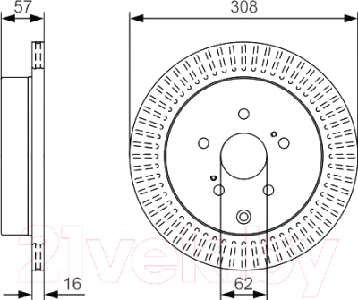 

Тормозной диск Bosch, 0986479T16