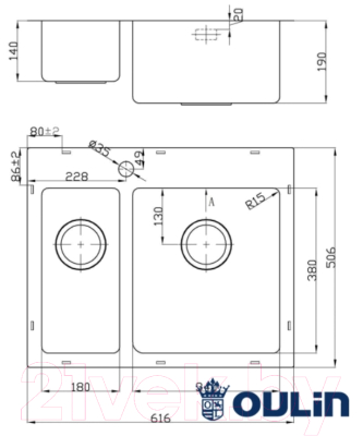 Мойка кухонная Oulin OL-FTR202R