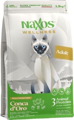 

Сухой корм для кошек, Naxos Wellness Adult утка, курица и индейка