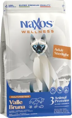 

Сухой корм для кошек, Naxos Wellness Adult Стерилайт говядина, ягненок, буйвол