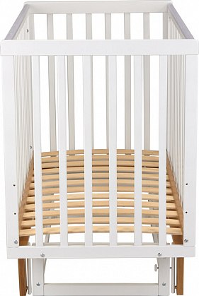 Детская кроватка Polini Kids Simple 341 с маятником / 0003167-26 (белый/дуб кафт золотистый)