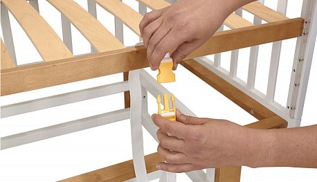 Детская кроватка Polini Kids Simple 341 с маятником / 0003167-26 (белый/дуб кафт золотистый)