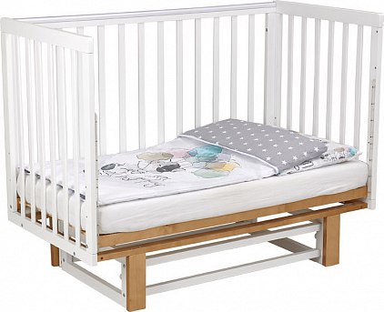 Детская кроватка Polini Kids Simple 341 с маятником / 0003167-26 (белый/дуб кафт золотистый)
