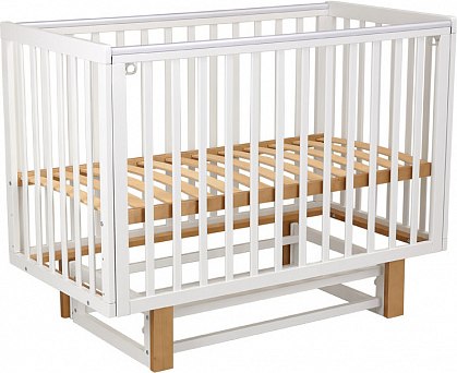 Детская кроватка Polini Kids Simple 341 с маятником / 0003167-26 (белый/дуб кафт золотистый)