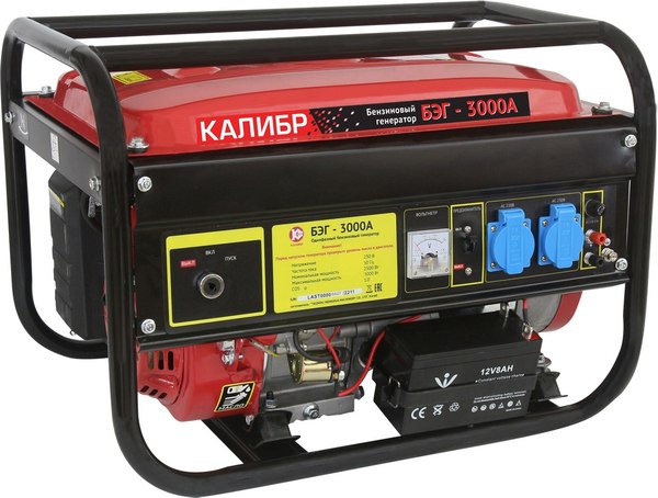 Бензиновый генератор Калибр БЭГ-3000А (30127)