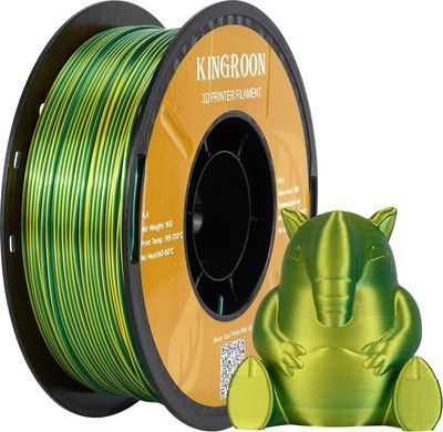 Пластик для 3D-печати Kingroon Dual Silk 1.75мм / NSC016 (1кг, желтый/зеленый)