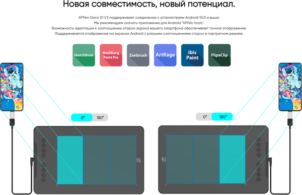 Графический планшет XP-Pen Deco 01 V3  (зеленый)