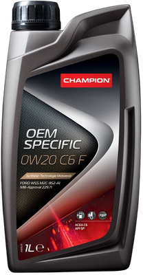 Моторное масло Champion OEM Specific 0W20 C6 F / 1048797 (1л) - 